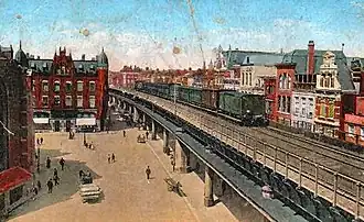 Het viaduct in 1910