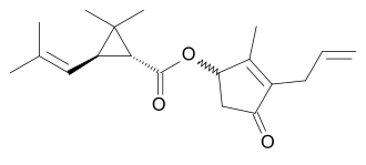 Structuurformule van bioallethrine