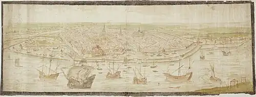 Gezicht in vogelvlucht op Amsterdam