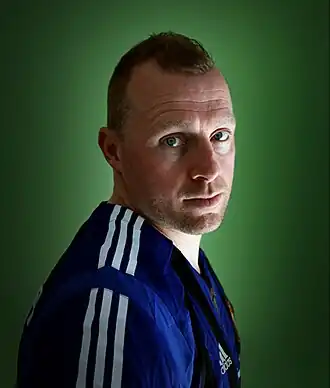 Birger Maertens in 2015, gehuld in een shirt van Club Brugge