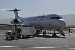Iran Air Fokker 100 op Birnjand