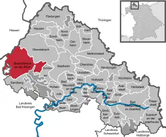 Kaart van Bischofsheim a.d.Rhön