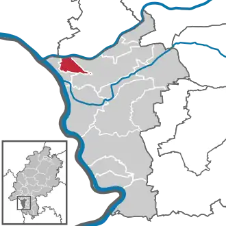 Kaart van Bischofsheim (Mainspitze)