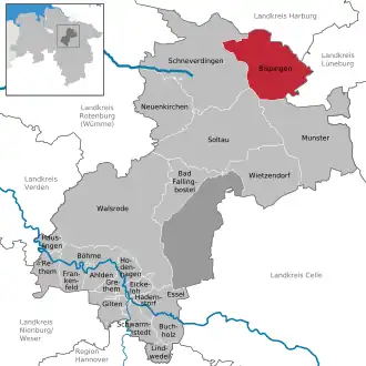 Kaart van Bispingen