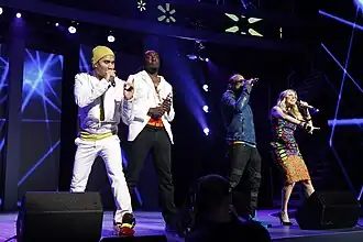 Black Eyed Peas (van links naar rechts): Taboo, Will.i.am, Apl.de.ap, Fergie