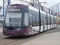 Een Flexity 2 in het Engelse Blackpool