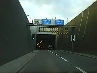 Ingang van de westelijke tunnelbuis