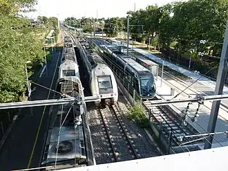 Station, tevens eindpunt van tramlijn naar Bordeaux