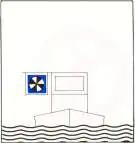 De formele plaats van het blauwe bord