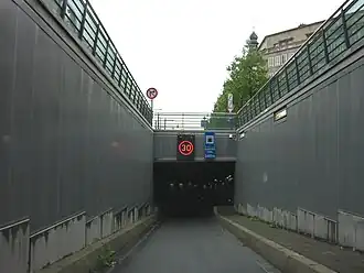 Ingang van de Blauwtorentunnel