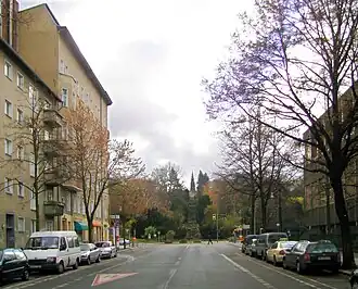 Zicht op de Kreuzberg vanuit de Großbeerenstraße