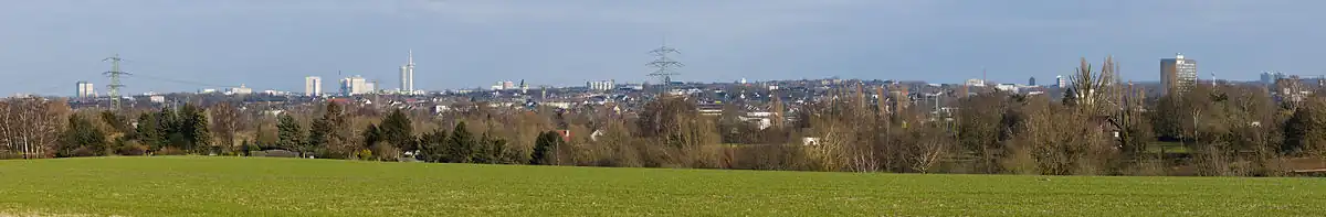 Gezicht op Essen vanuit Mülheim-Heißen