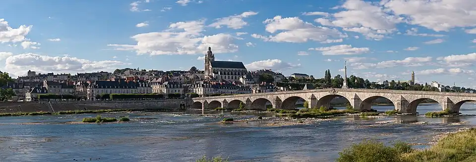 Panorama van Blois en de rivier de Loire