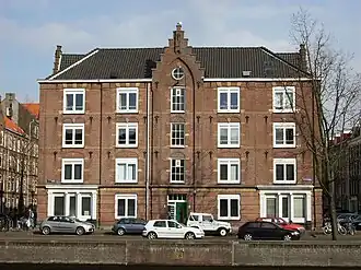 Blok H gezien vanaf de Houtmankade