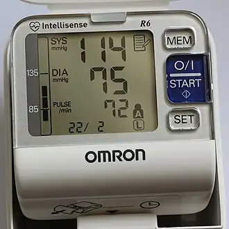 apparaat van Omron om bloeddruk en hartslag te meten