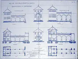 Bouwtekeningen van het gebouw