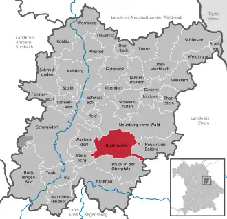 Kaart van Bodenwöhr