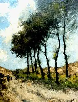 Figuren op een landweg