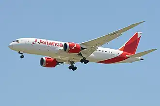 Een Boeing 787 van Avianca