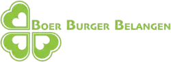 Het logo van de BoerBurgerBelangen is drie groene Bs na elkaar. Een klavertje vier staat aan de eerste B.