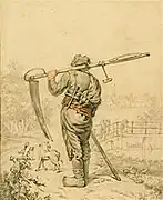 Boer met zeis en hond (1840)