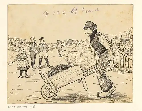 Boer met een kruiwagen