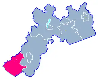 Ligging van de gemeente binnen de powiat