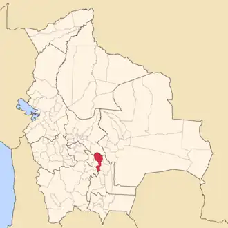 Kaart van Jaime Zudáñez