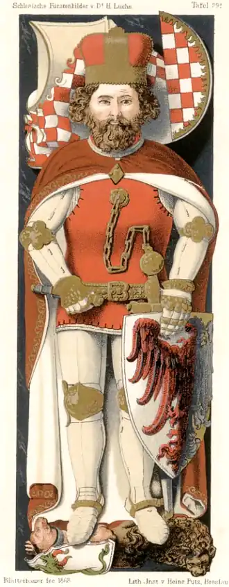 Grafreconstructie van hertog Bolko II van Schweidnitz.