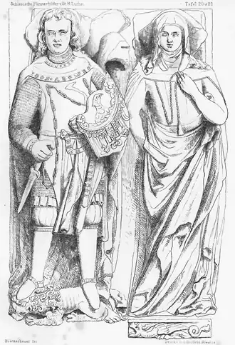 Het graf van hertog Bolko II van Münsterberg en zijn echtgenote.