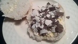 Gemengde chocoladevlokken op een bolletje