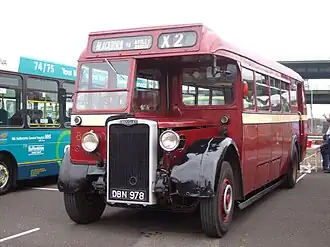 Crossley SD42/7 enkeldeksbus, bouwjaar 1949, van Bolton Transport