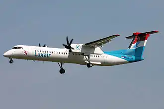 Luxair Bombardier Q400 op Flughafen Frankfurt am Main