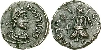 Bonifatius Comes Africae AD 422-431. Carthaagse munt met Bonifatius afgebeeld
