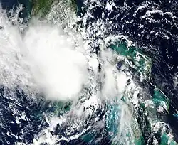 Foto of weerkaart van orkaan