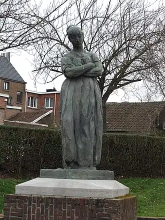 Sculptuur "Huiselijke zorgen" in het Gemeentepark in Boom.