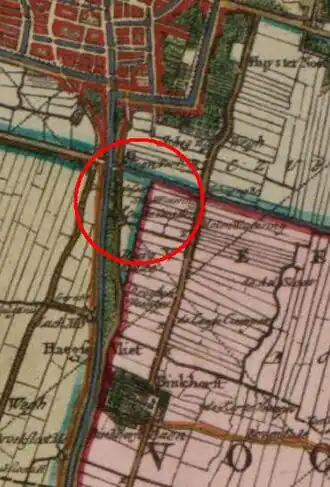 Ligging Boontjesmolen in de Binckhorstpolder