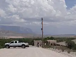 De Amerikaanse grenspost. Links in de verte ligt het dorpje Boquillas del Carmen