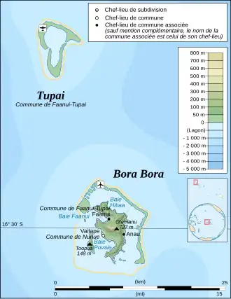 Kaart van Bora Bora