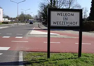 Bord Welkom in Weezenhof