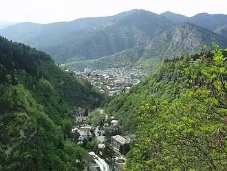 Het Bordzjomi-Charagaoeli Nationaal Park nabij Bordzjomi