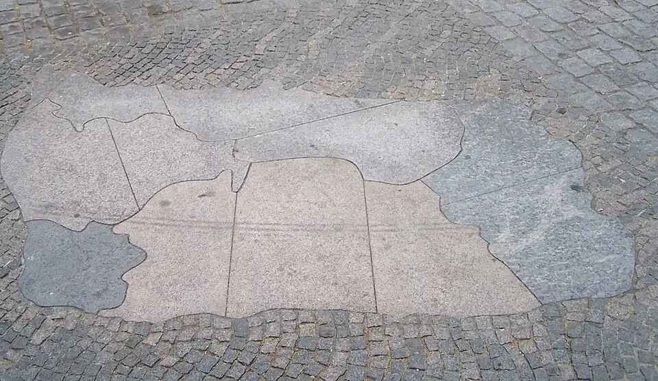 Het eiland in Bornholms Graniet uitgebeeld