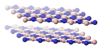 Gelaagde kristalstructuur van boornitride