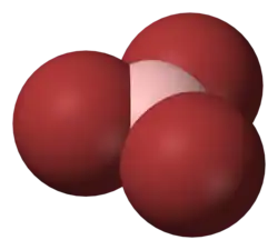 Molecuulmodel van boortribromide