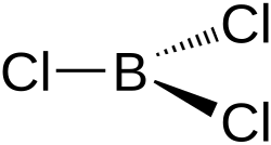 Structuurformule van boortrichloride