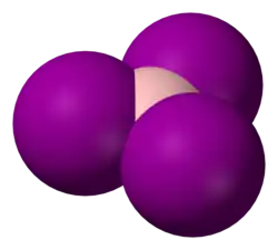 Molecuulmodel van boortri-jodide