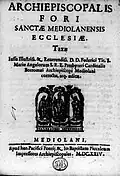 Archiepiscopalis fori Sanctae Mediolanensis Ecclesiae taxae, 1624