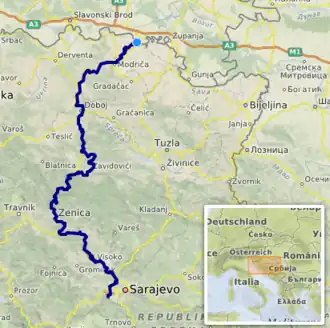 Route van de Bosna (interactieve map)