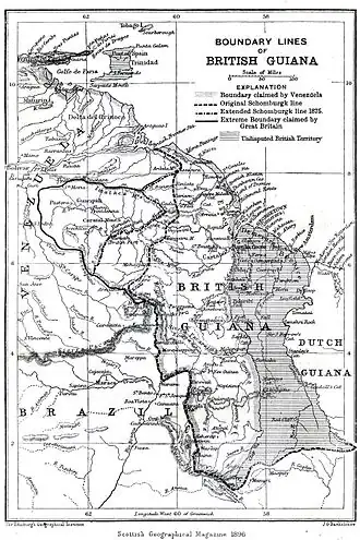 Grenslijnen met Venezuela (1896)