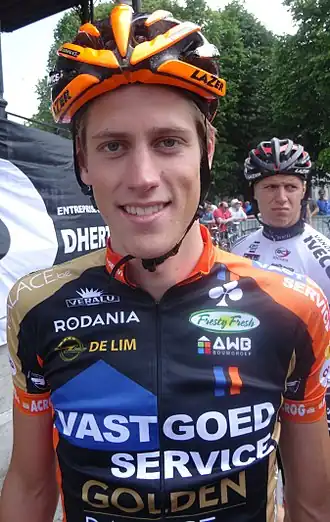 Jens Adams aan de start van de Grand Prix Criquielion 2014.